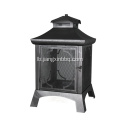 Black Sand Paint Steel Wood Outdoor Firepit